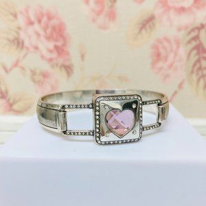 Brighton Brand Pink Crystal Heart Bracelet